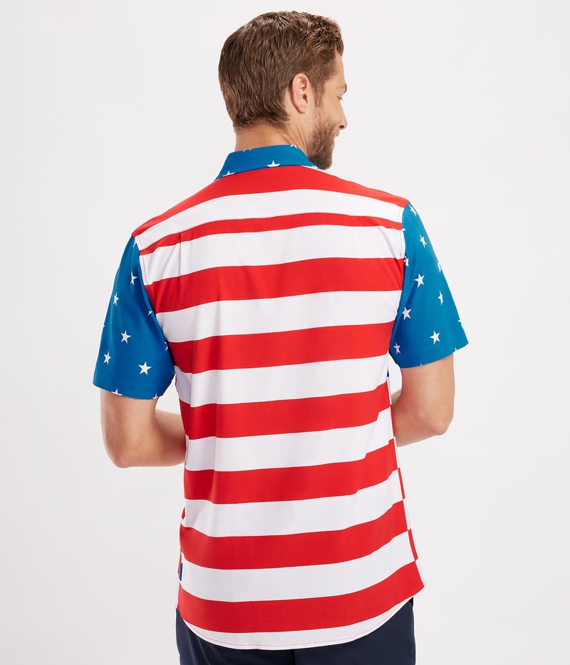 Tipsy Elves Red White and Blue American Flag Patriotic Button Down Shirt for Men Size 3X-Large - Image 4